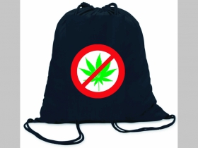 stop drugs ľahké sťahovacie vrecko ( batôžtek / vak ) s čiernou šnúrkou, 100% bavlna 100 g/m2, rozmery cca. 37 x 41 cm